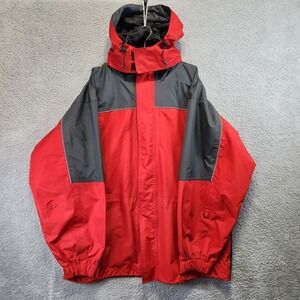 VTG Marlboro Full Zip Hooded Rain Jacket Mens‎ XXL Red Gray Outerwear Retro